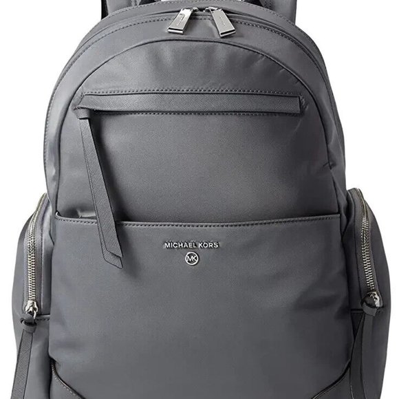 Michael Kors Prescott Backpack Heather Gray Nylon Large Size NEW SEALED - Picture 2 of 10